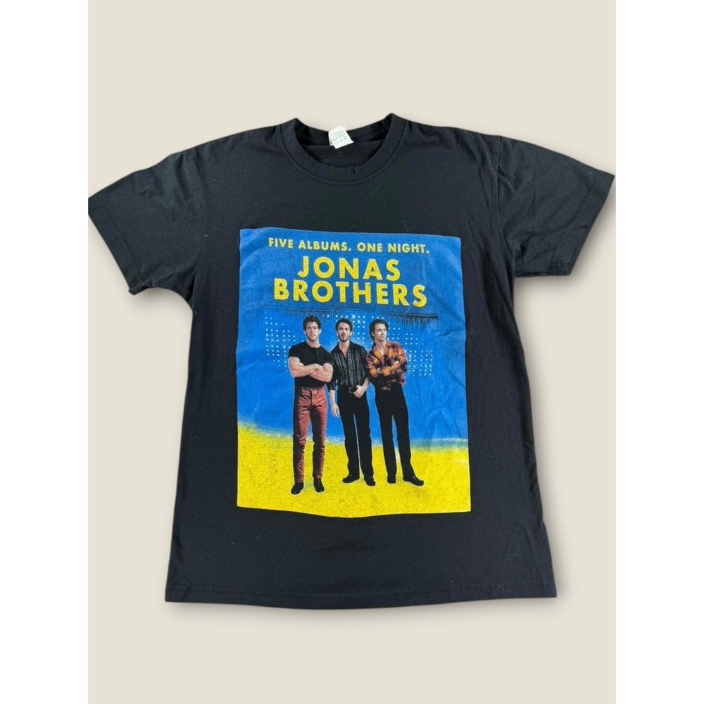 Jonas Brothers Five Albums One Night 2023 Tour Graphic T-Shirt Black Small